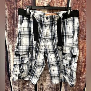 Lee Dungarees Plaid Cargo Shorts